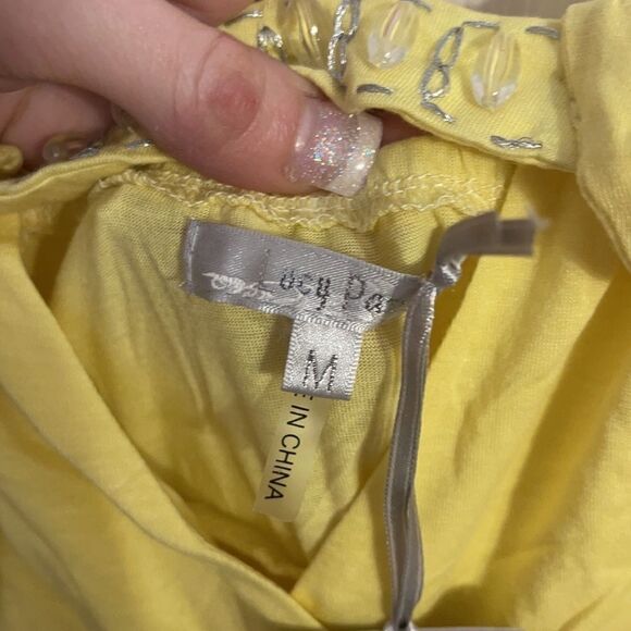 Lucy Paris Beaded Yellow Cut-Out Mini Dress NWT - Picture 5 of 9